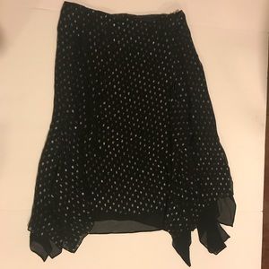 Black/Silver Polk A Dot Dana Buchman Skirt Size 10